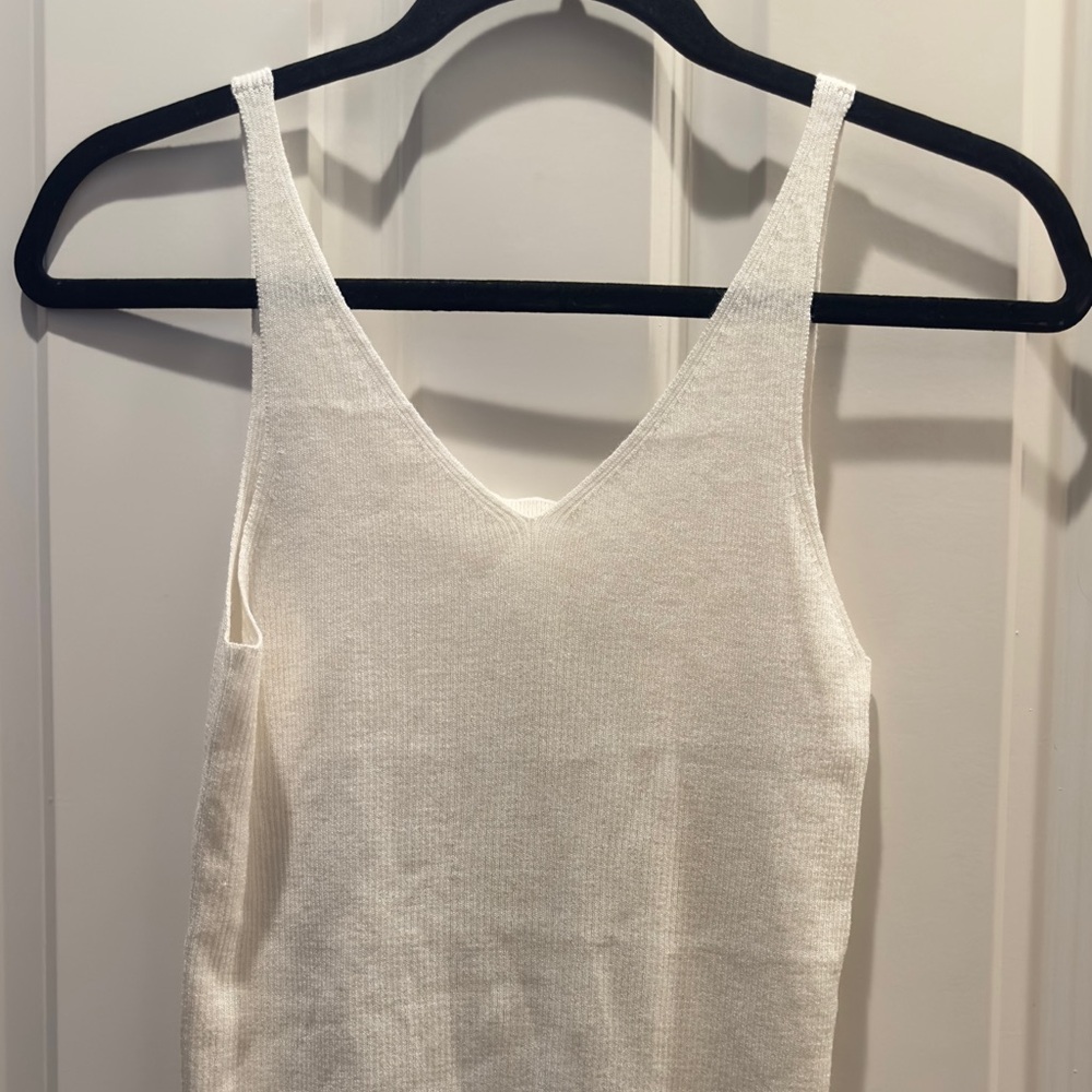 White Knit Sleeveless Top